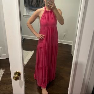 Solid & Striped Cotton Linen Halter Maxi Dress, Size S